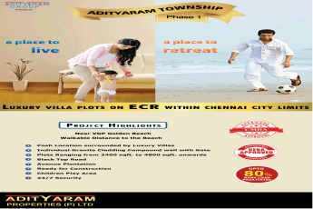 Adityaram Township Phase 1 presenting luxury villa plots on ECR within Chennai limits